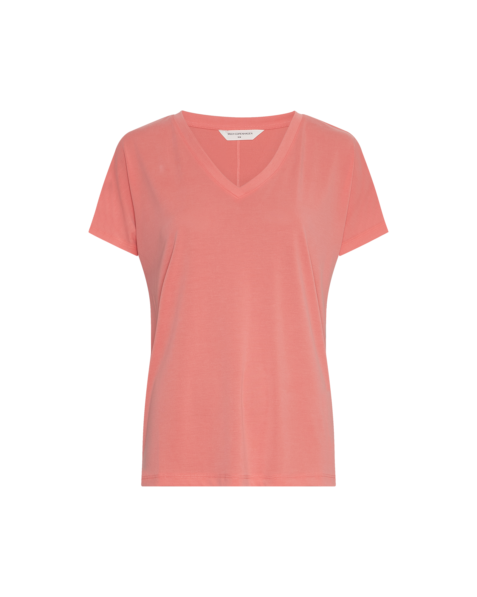 MSCHFenya Modal V Neck Tee – Sugar Coral, front