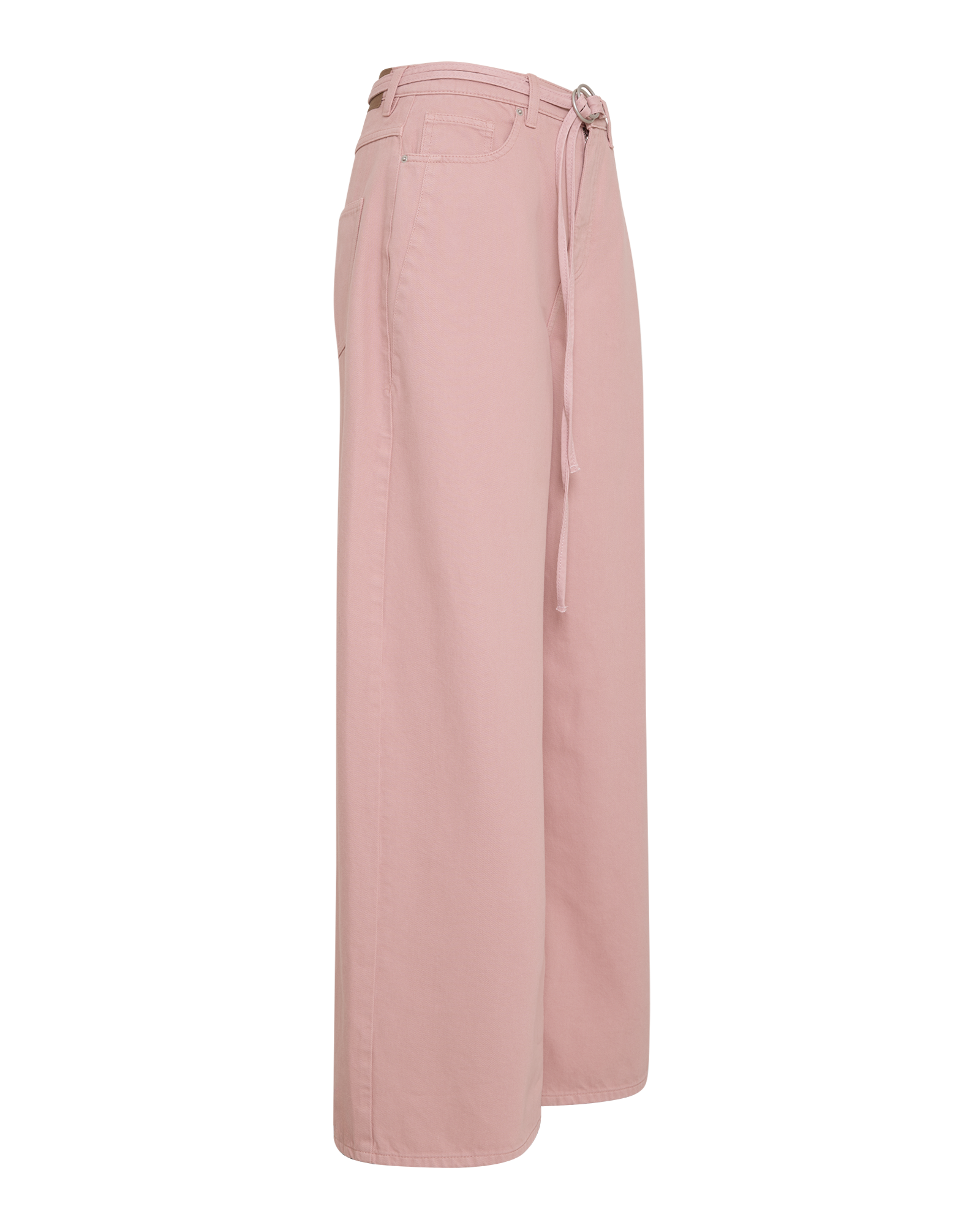 MSCHLoa Ela HW Boxy Wide Jeans Long – Pale Mauve Washed, close-up