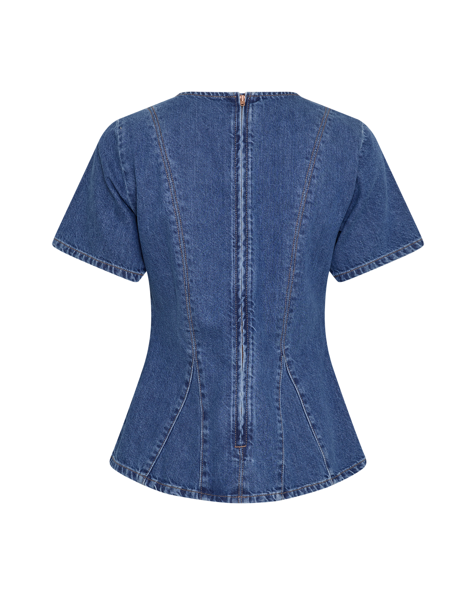 MSCHTurig Alena SS Top – Mid Blue Washed, back