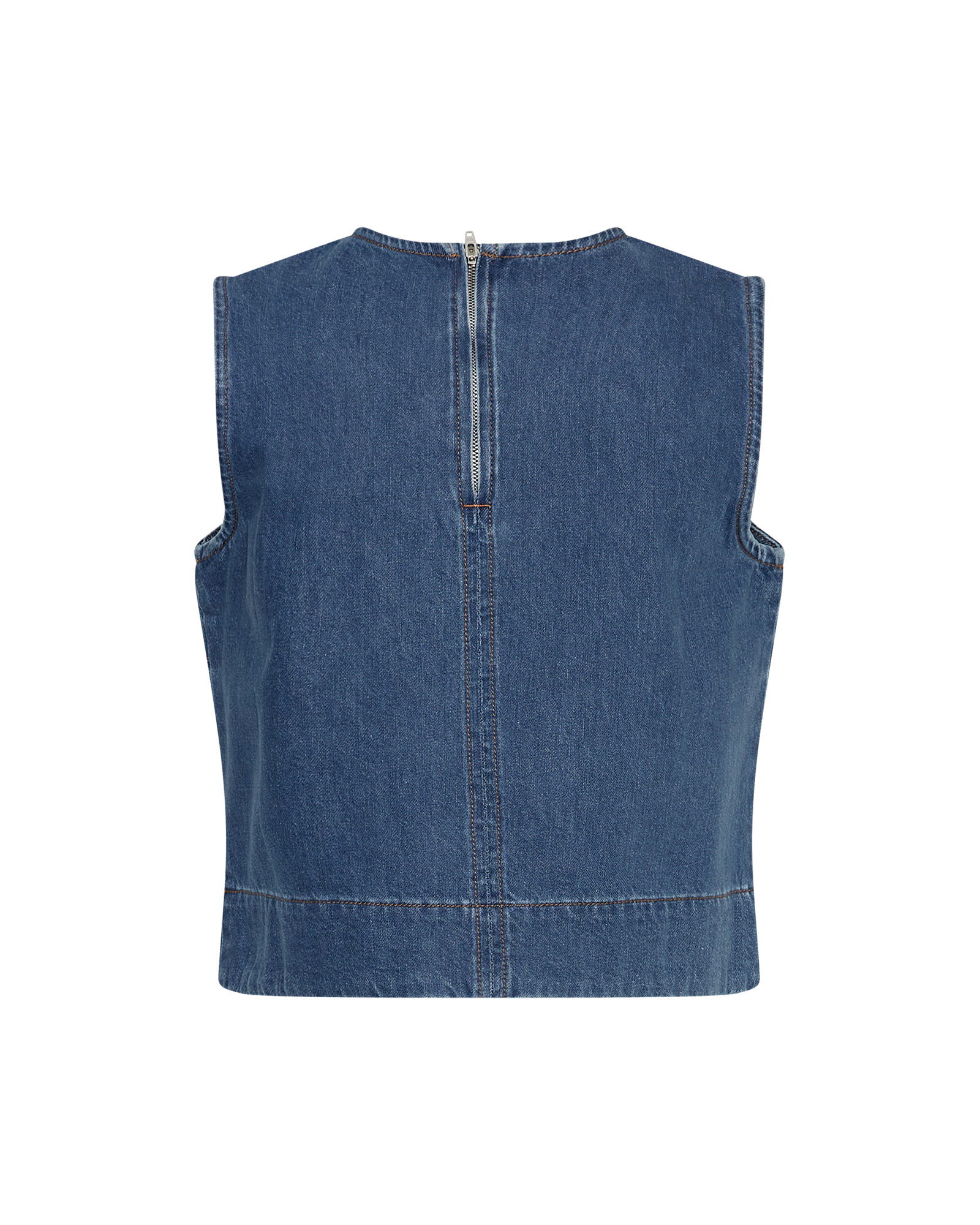 MSCHJolene Elena SL Top – Mid Blue Washed, back