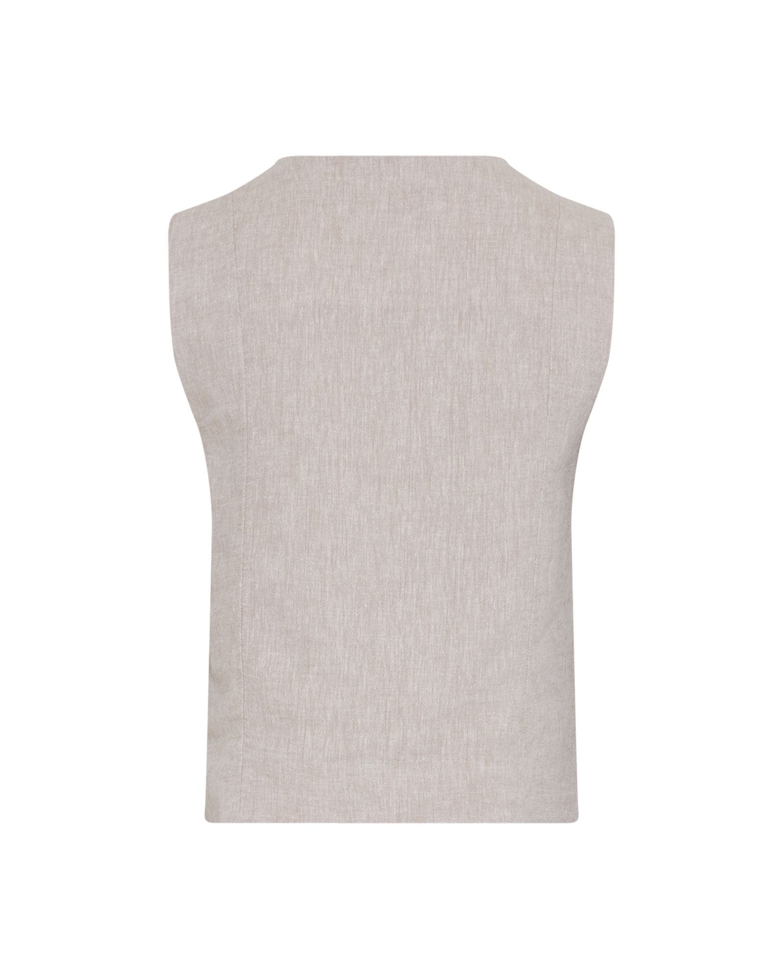 MSCHViana Ginia V Neck Waistcoat – Sand Melange, back