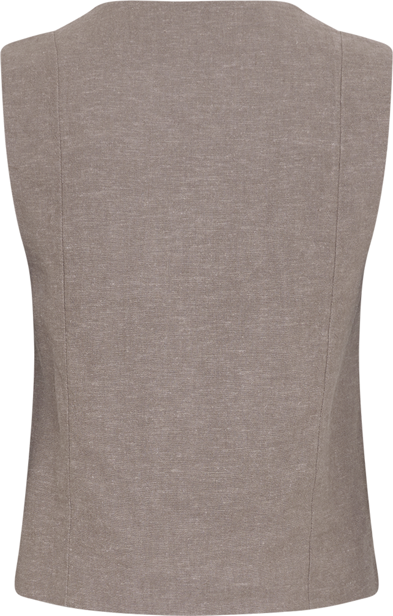 MSCHViana Ginia V Neck Waistcoat – Mountain Trail Melange, back