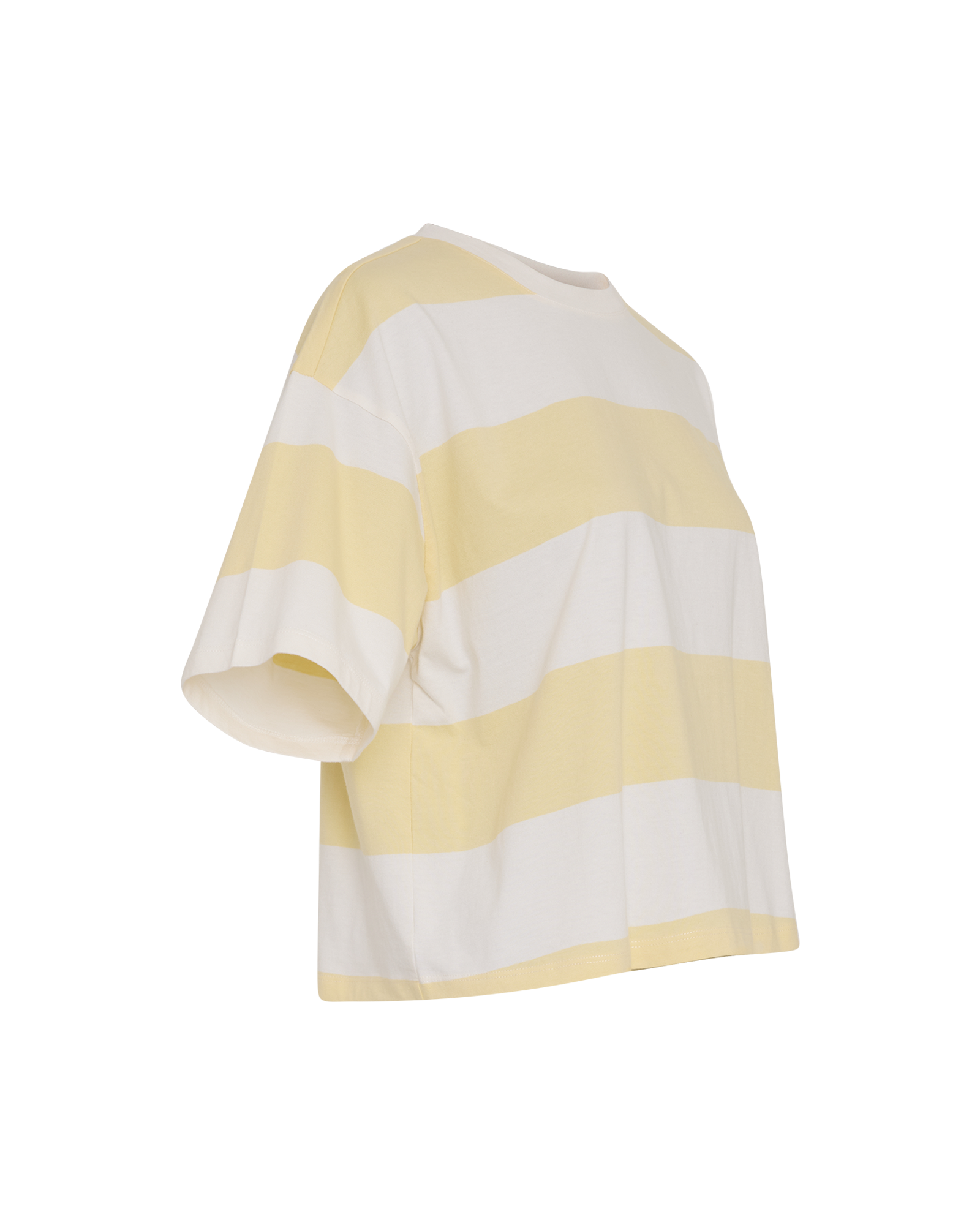 MSCHNaldi Organic Tee STP – Mellow Yellow / Egret, close-up