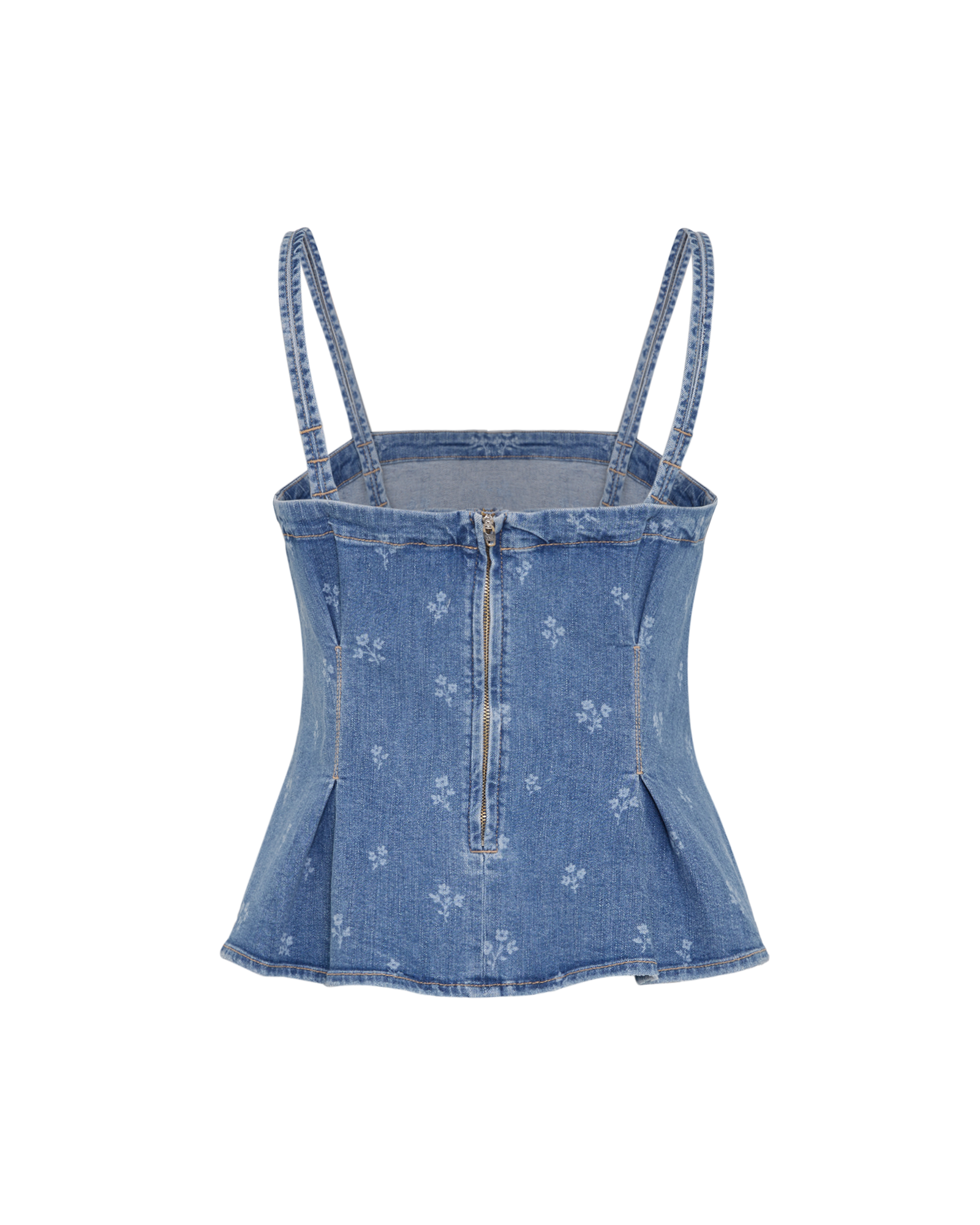 MSCHGine Noa Denim Strap Top AOP – M BLUE WASH FLW, back