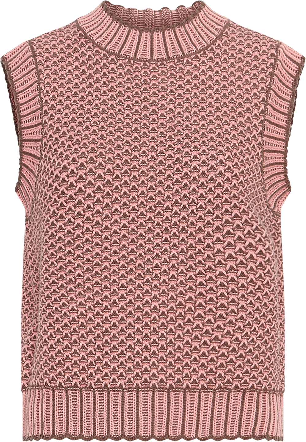 MSCHPilla Vest  – Coffee / Strawberry Ice, front