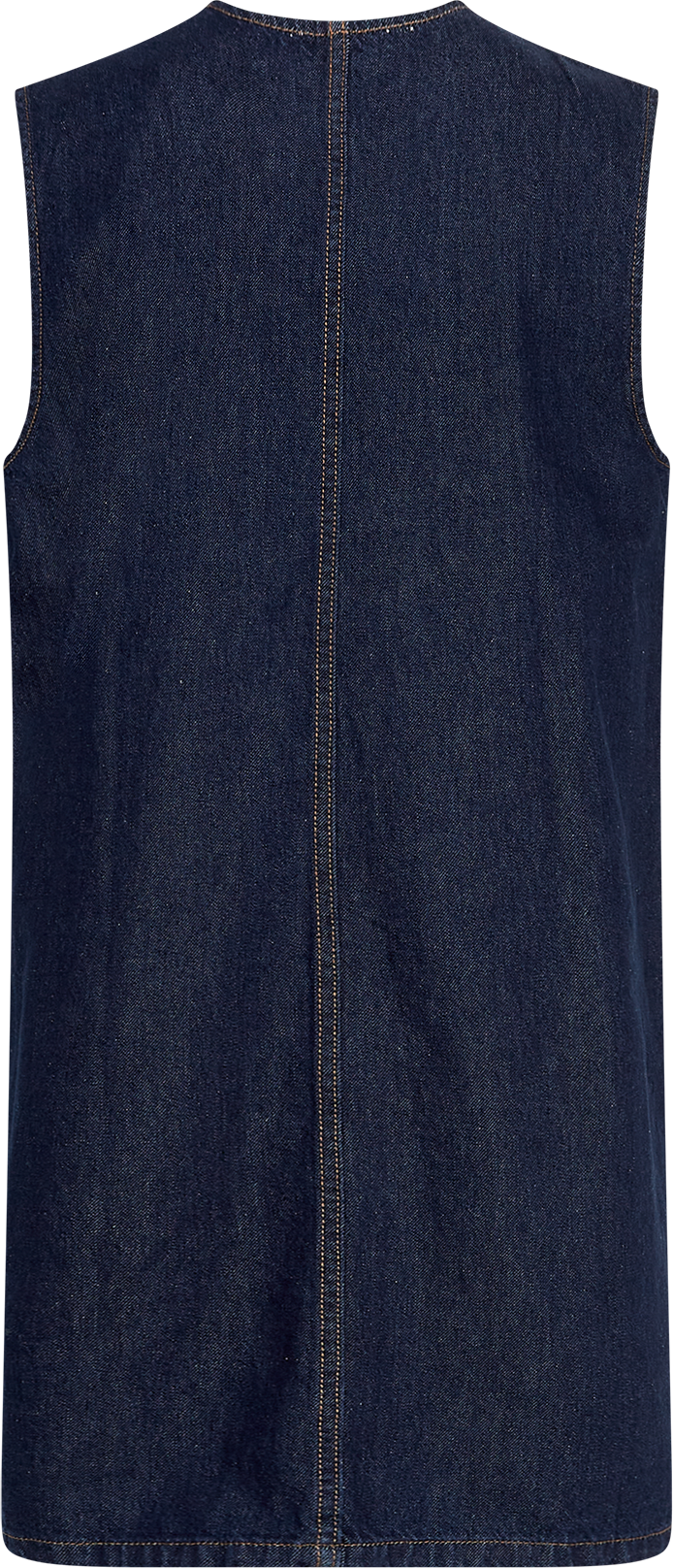 MSCHAdna Alena SL Dress – Dark Blue Washed, back