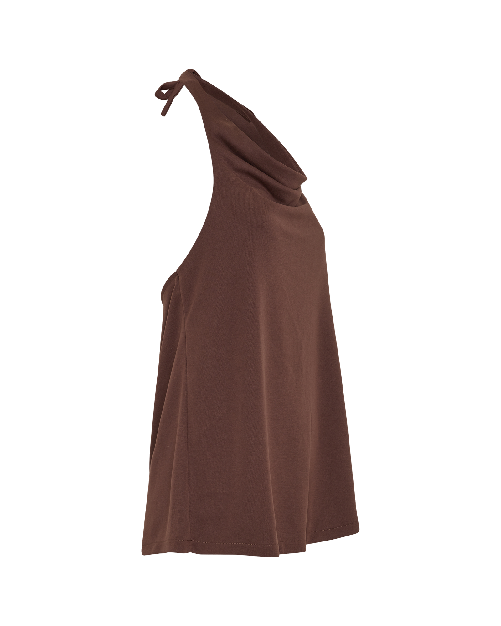 MSCHLori Lynette Halterneck Top – CHICORY COFFEE, close-up
