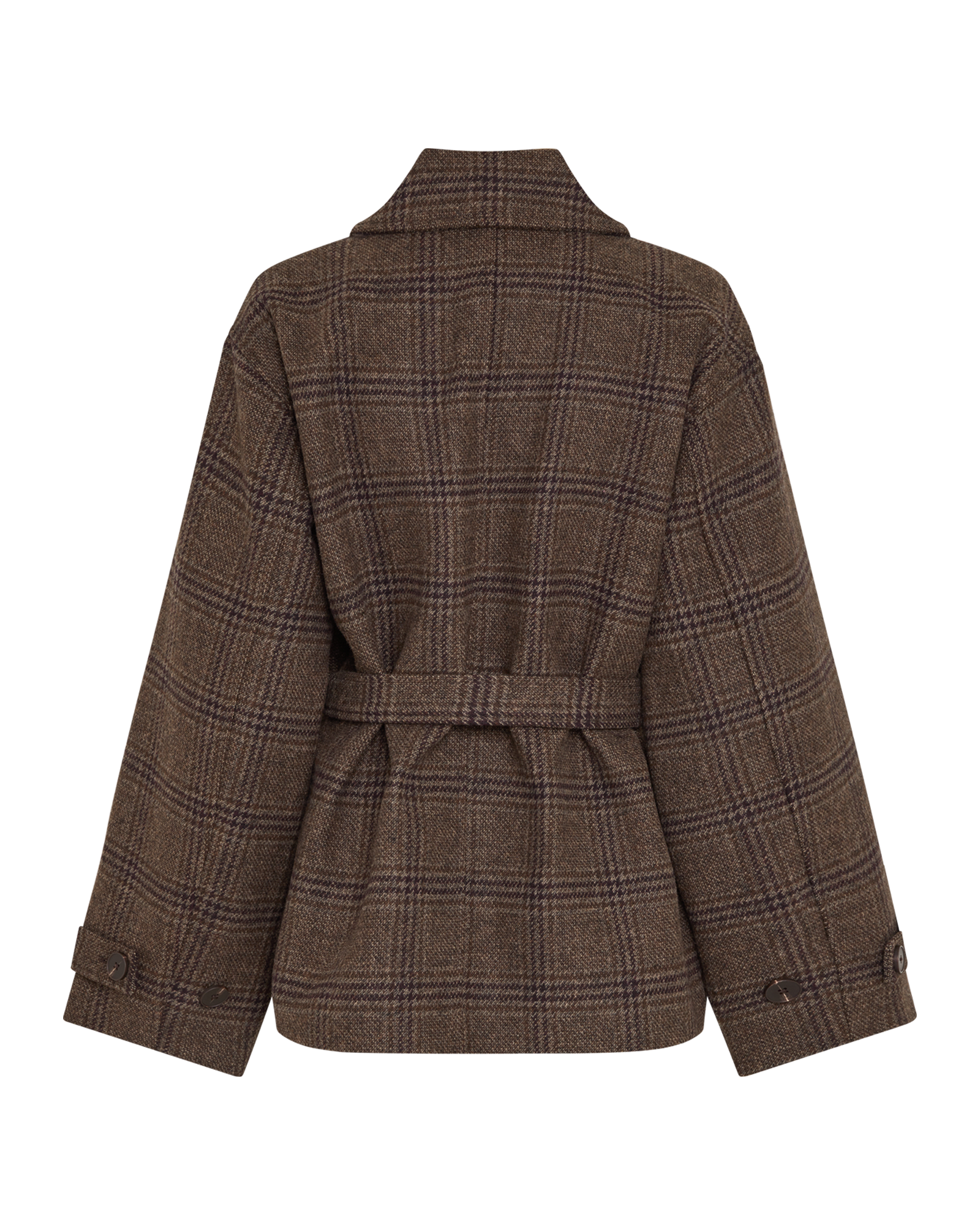 MSCHAmaranda Jacket CHK – Hot Fudge / Rubber, back