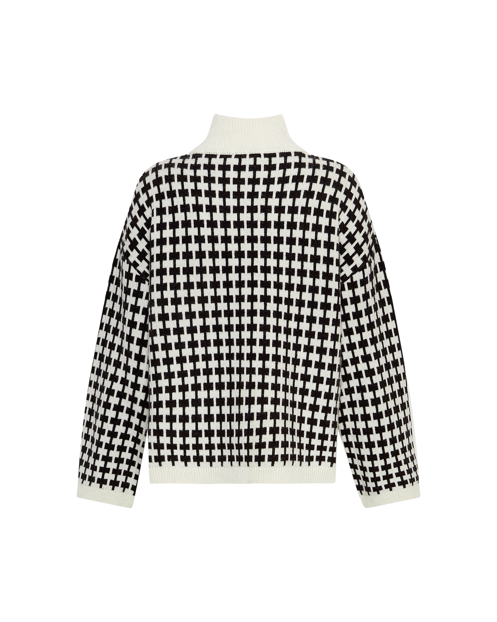 MSCHAmaria Zip Pullover – Egret Melange, back