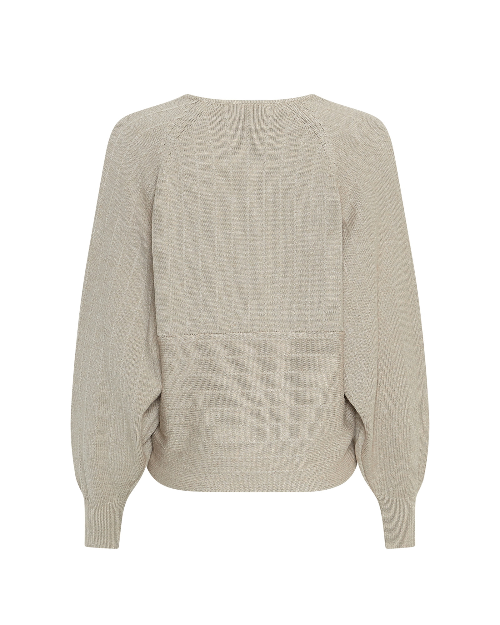 MSCHZine Rachelle Wrap Pullover – Warm Light Gray Melange, back