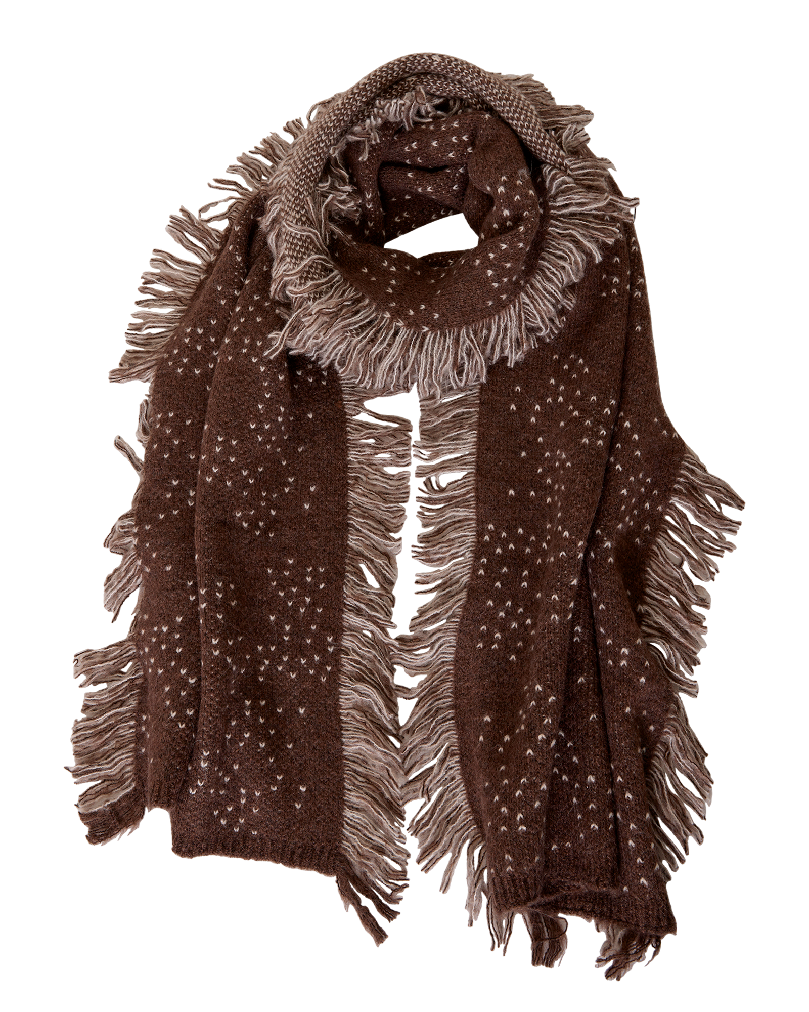 MSCHAmaryllis Heidi Scarf – Hot Fudge Melange, close-up