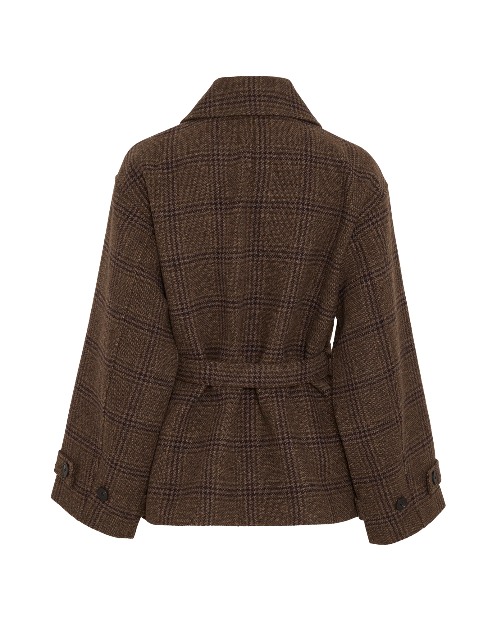 MSCHAmaranda Jacket CHK – Hot Fudge / Rubber, back