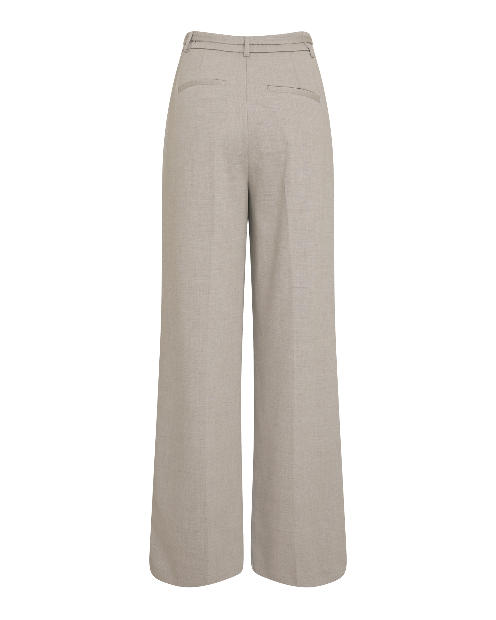 MSCHMarceli HW Pants Long – Warm Light Gray Melange, back