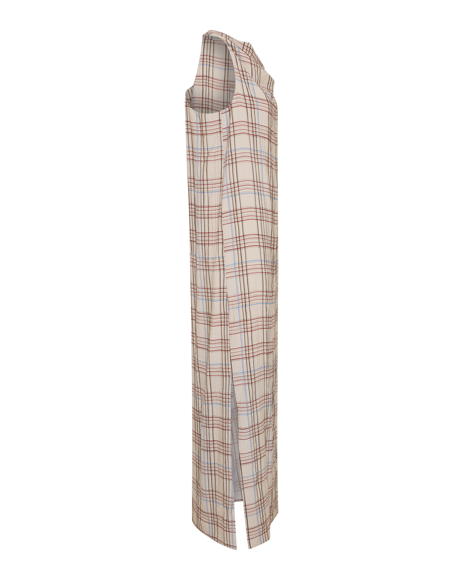 MSCHCeline SL Dress CHK – BIRCH/MARSALA, close-up