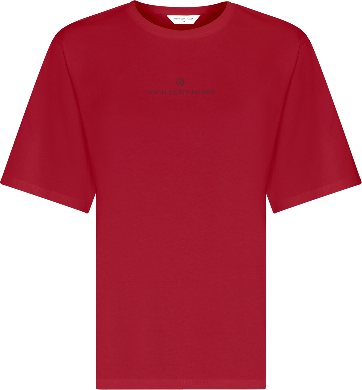 MSCHTheana Organic Icon Logo Tee – Rhubarb / Karbine Red, front