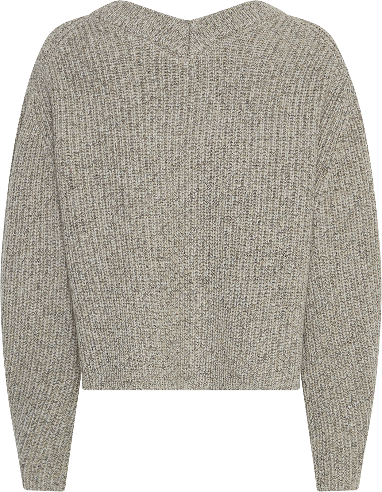 MSCHMathina Lissi V Pullover  – Warm Light Gray Melange, back