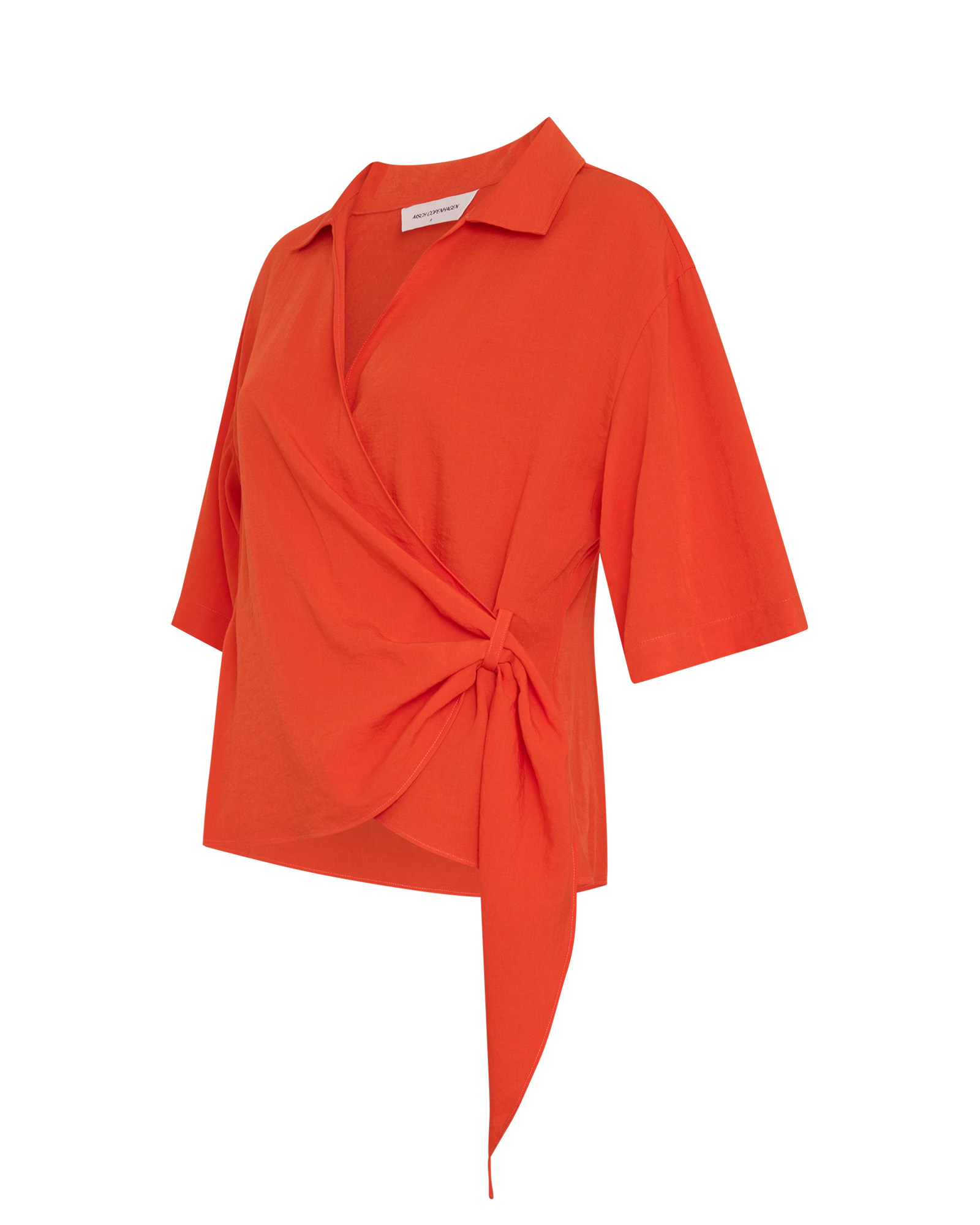 MSCHLilia Daria 2/4 Wrap Top – ORANGE.COM, close-up