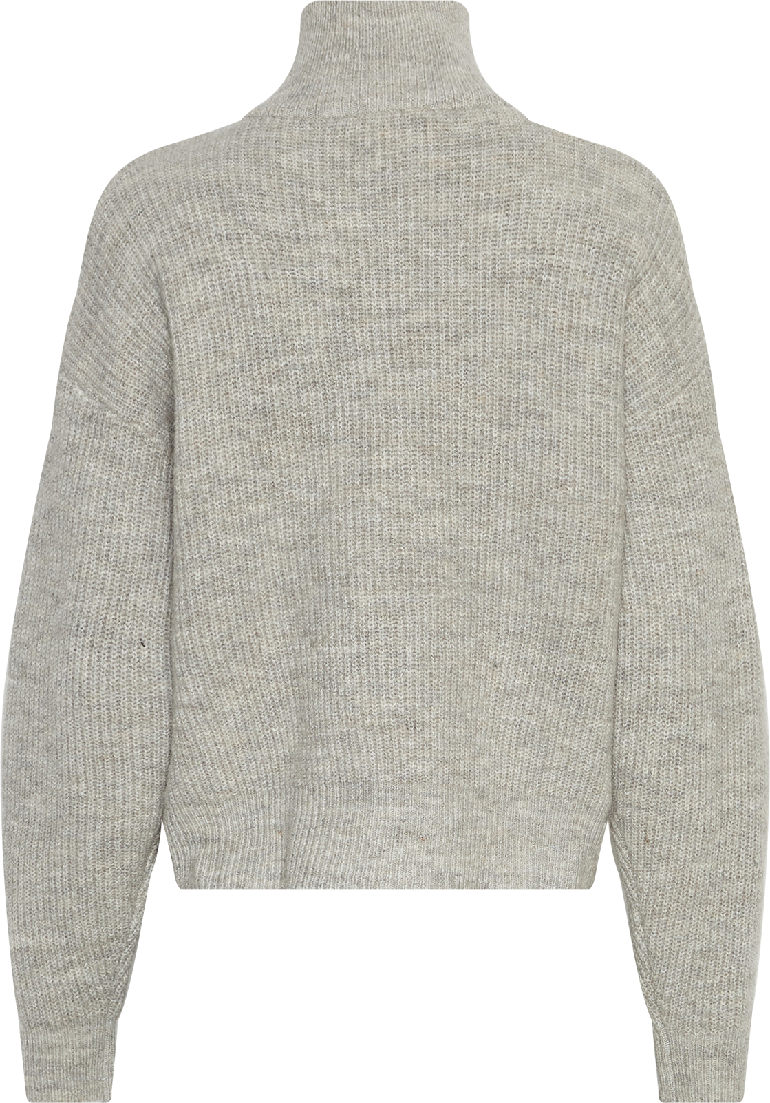 MSCHMeilani Gytta M Zip Pullover – Warm Light Gray Melange, back