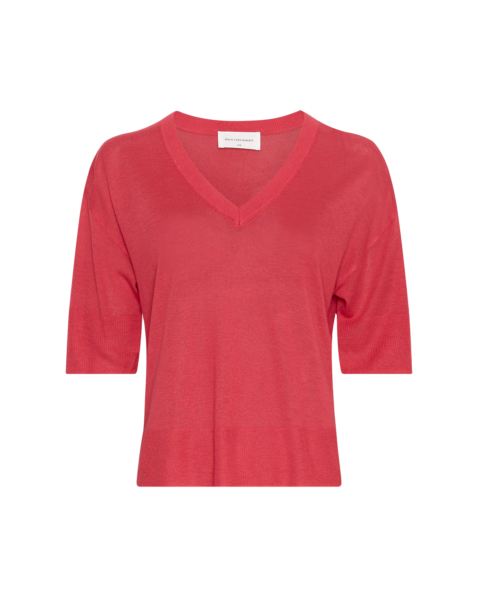MSCHRini Kobra 2/4 V Pullover – Rose Red, front