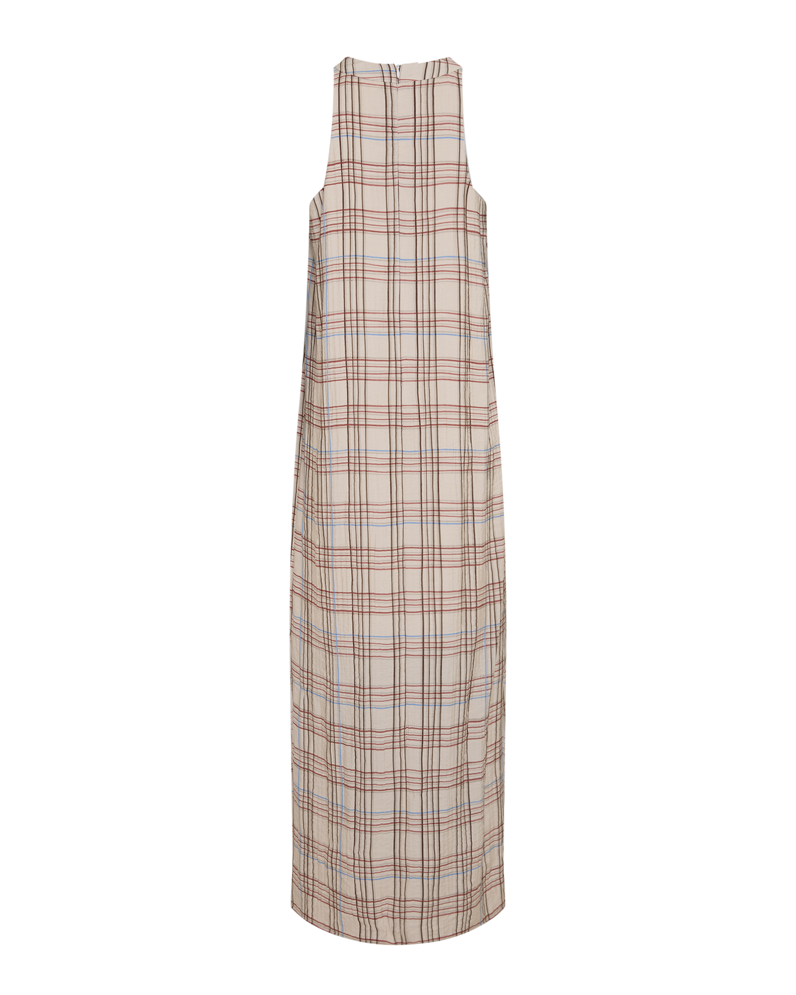 MSCHCeline SL Dress CHK – BIRCH/MARSALA, back