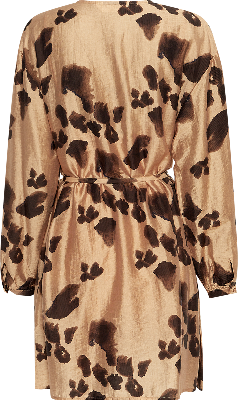 MSCHNilla Romina Short Dress AOP – Iced Coffee Leo, back