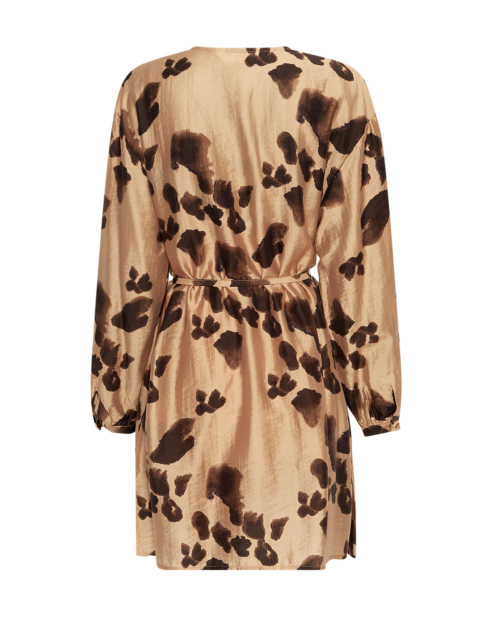 MSCHNilla Romina Short Dress AOP – Iced Coffee Leo, back