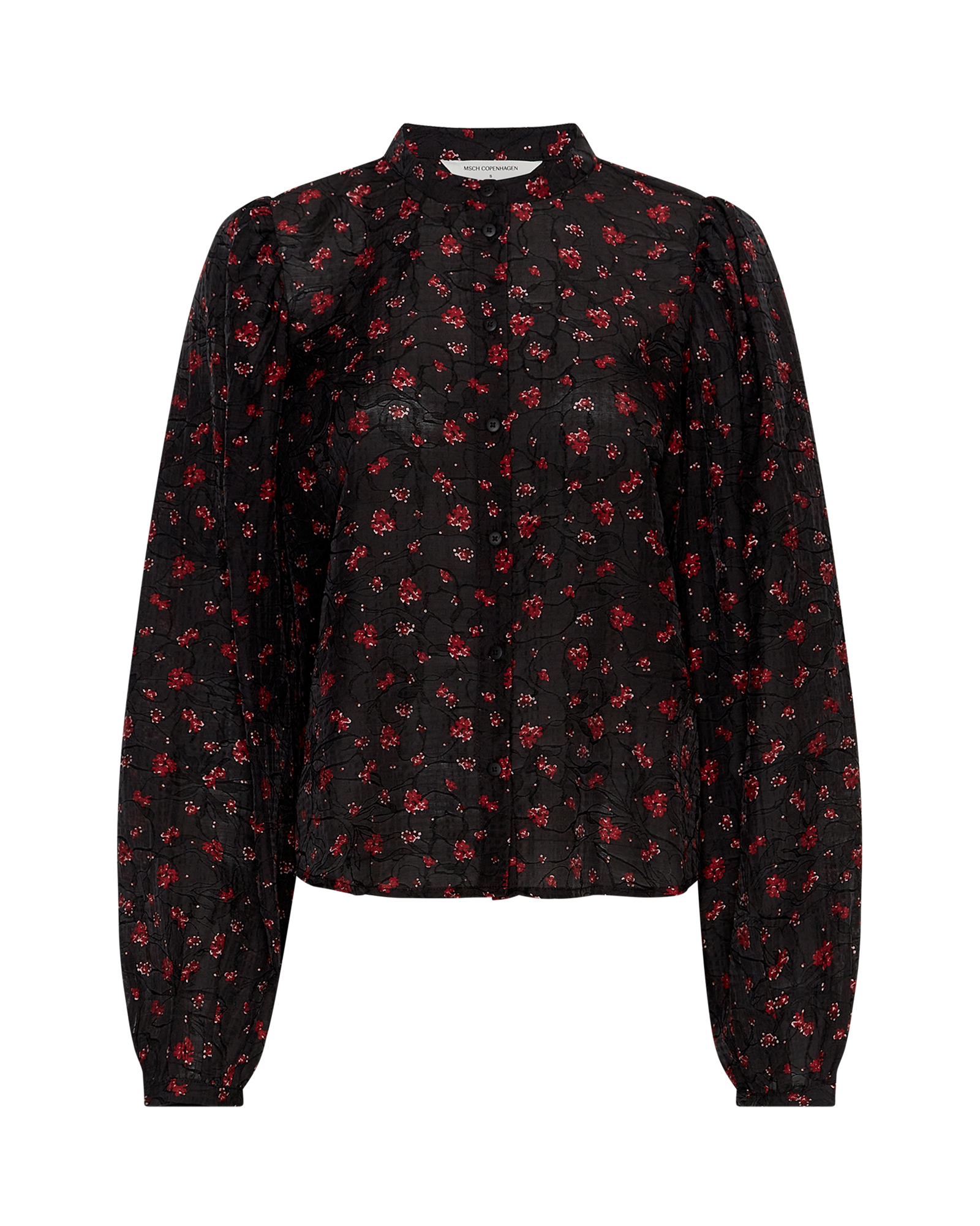 MSCHNancy Shirt AOP – Syrah Flower, front