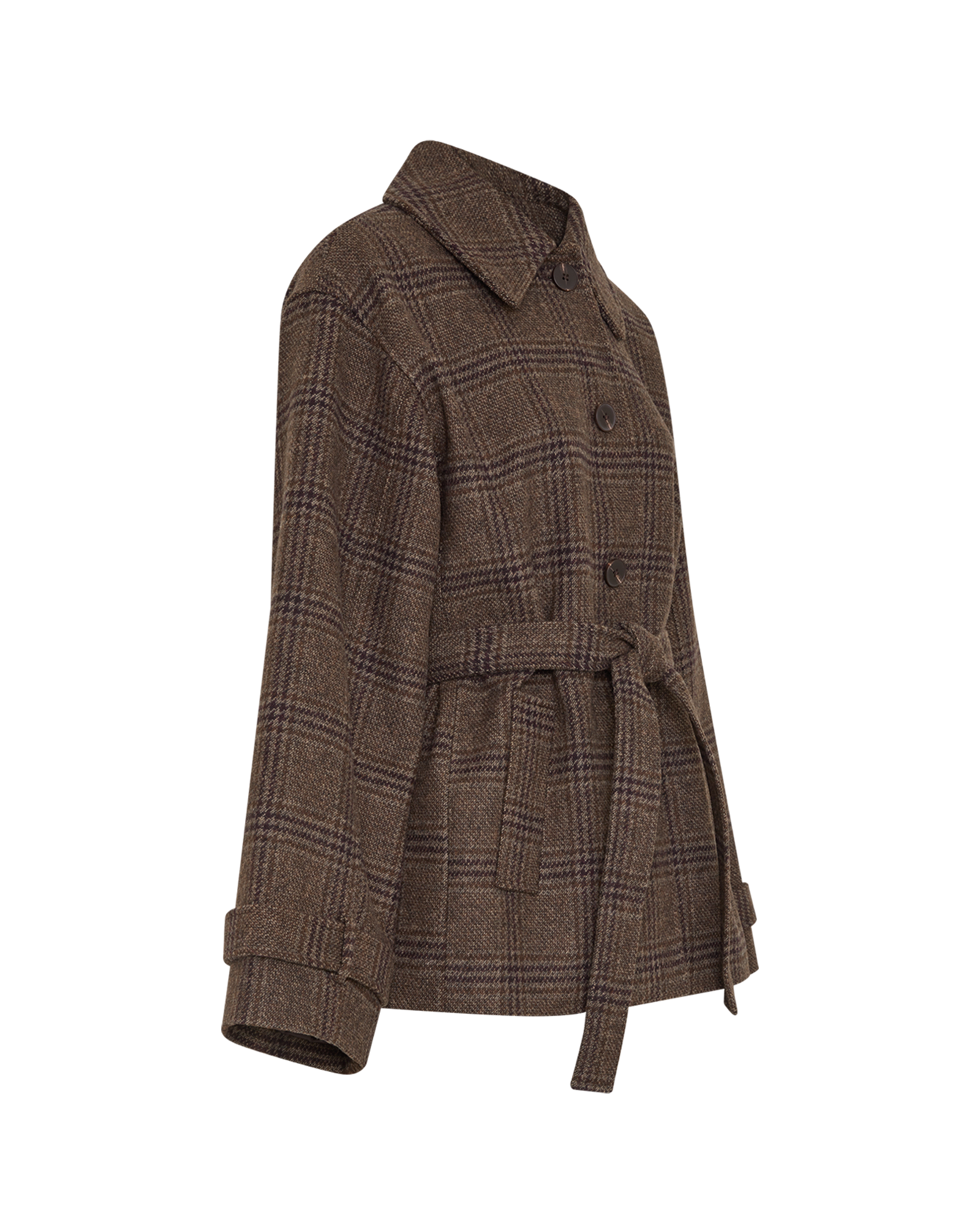 MSCHAmaranda Jacket CHK – Hot Fudge / Rubber, close-up