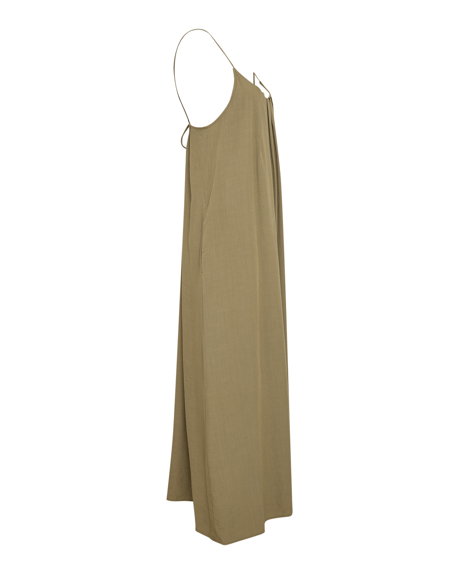 MSCHLilia Daria Strap Dress – DRIED HERB, close-up