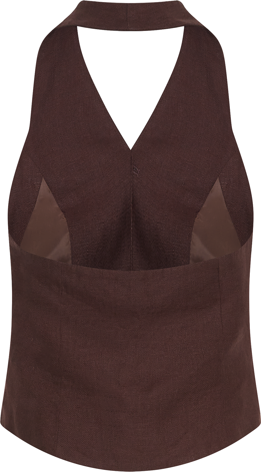 MSCHNaira Claritta Halterneck Waistcoat – Fudge, back