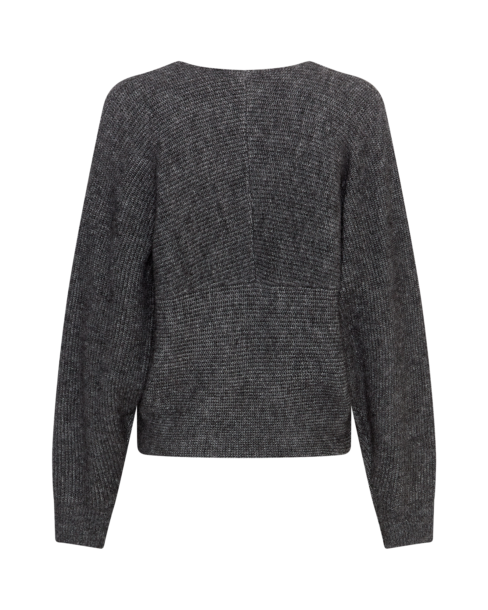 MSCHZinelle Hope Wrap Pullover – Dark Grey Melange, back
