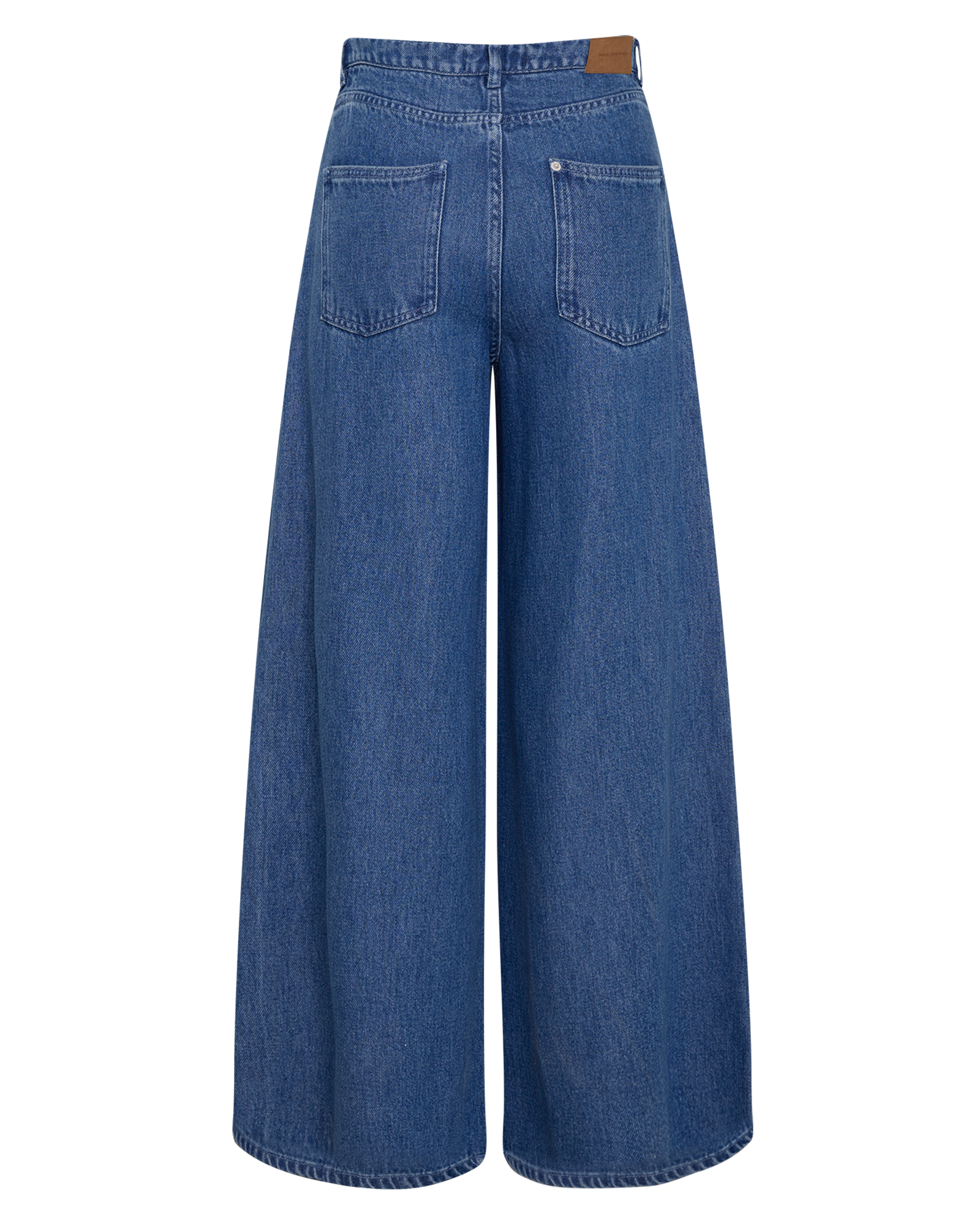 MSCHAgo Rue Wide Pants Long – Mid Blue Washed, back