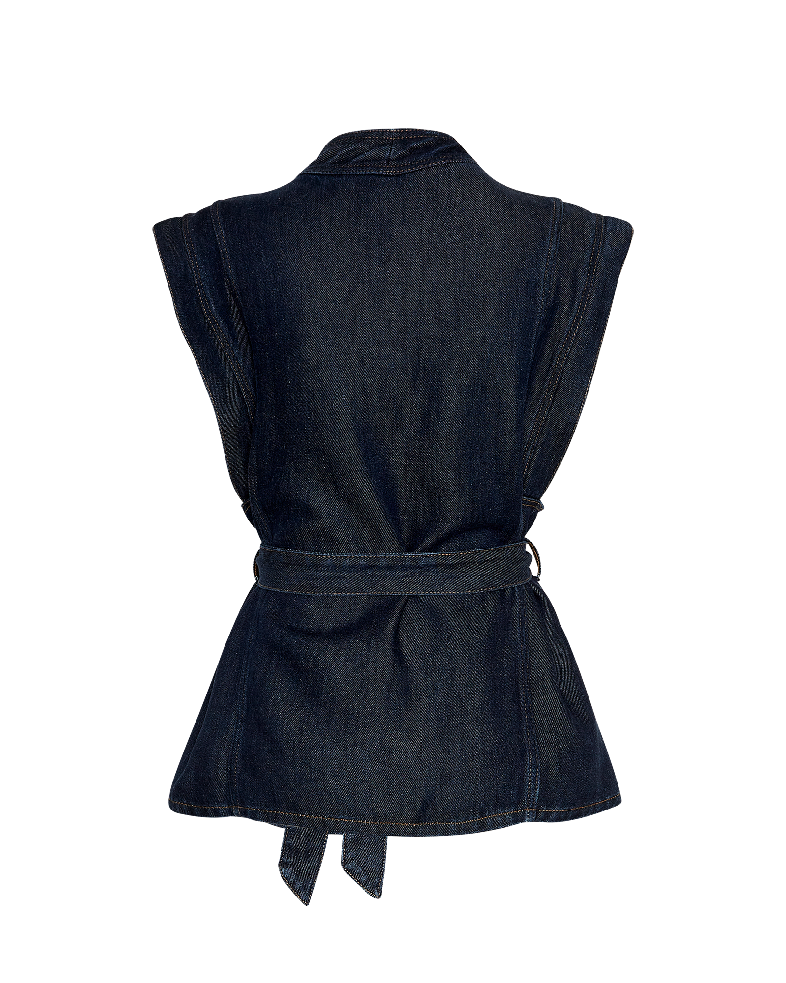 MSCHJosephine Rue Vest – Dark Blue Washed, back
