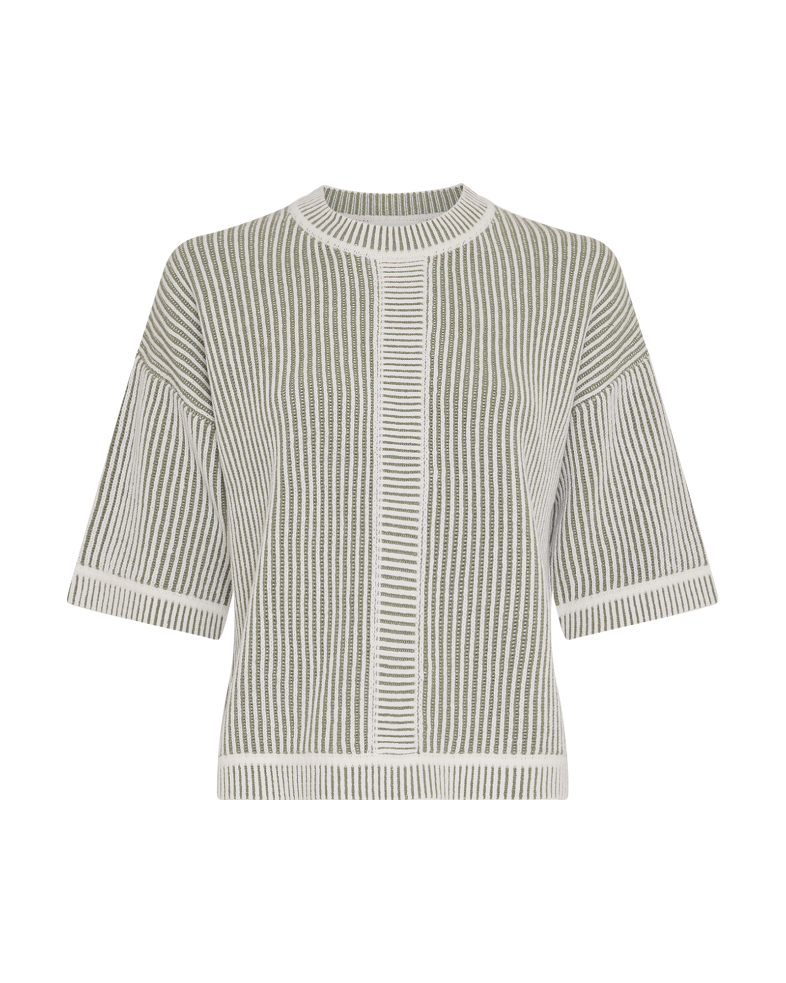 MSCHMadonna Jillena 2/4 Pullover STP – Oil Green / Egret, front