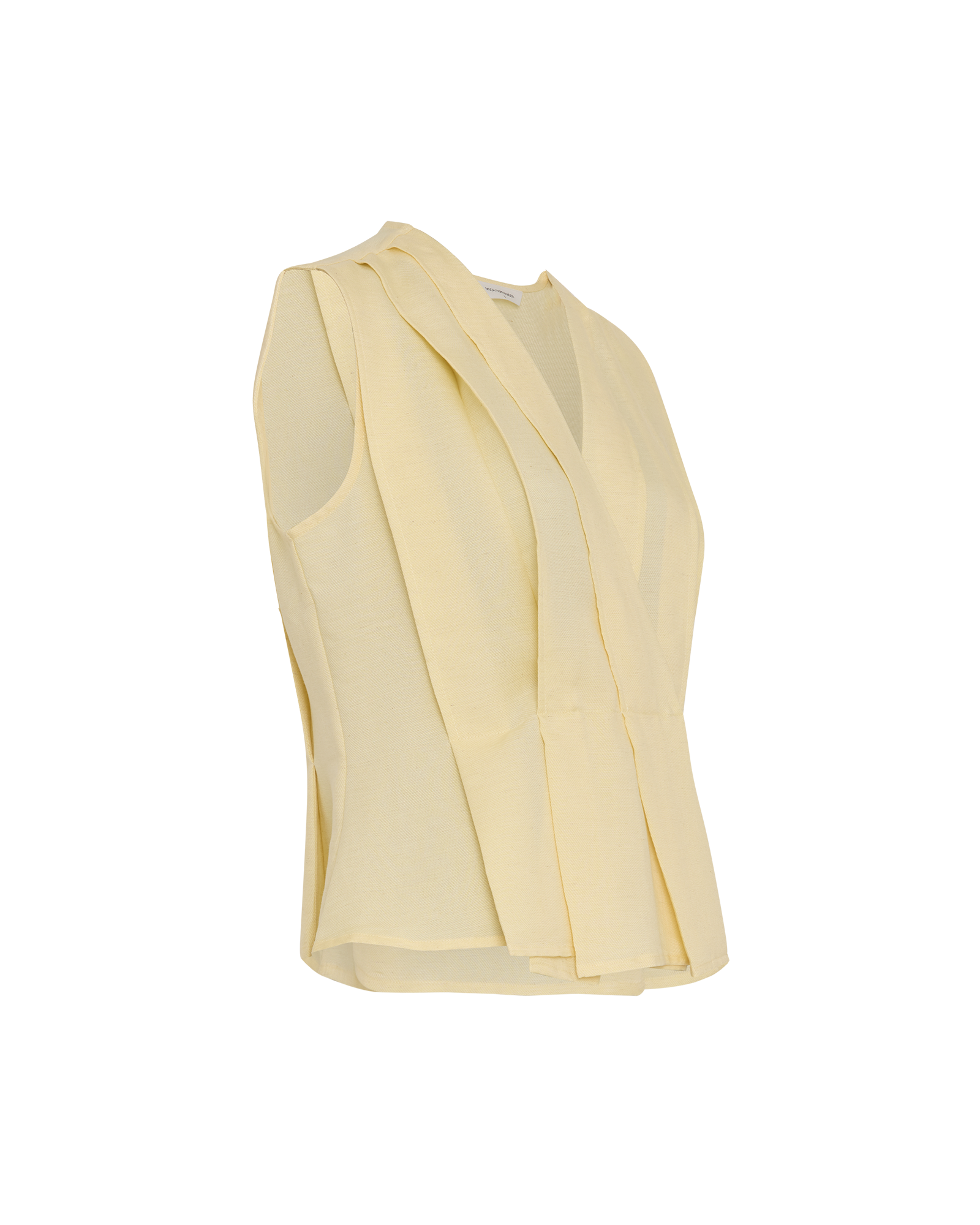MSCHGia Franciska Waistcoat – Mellow Yellow Melange, close-up