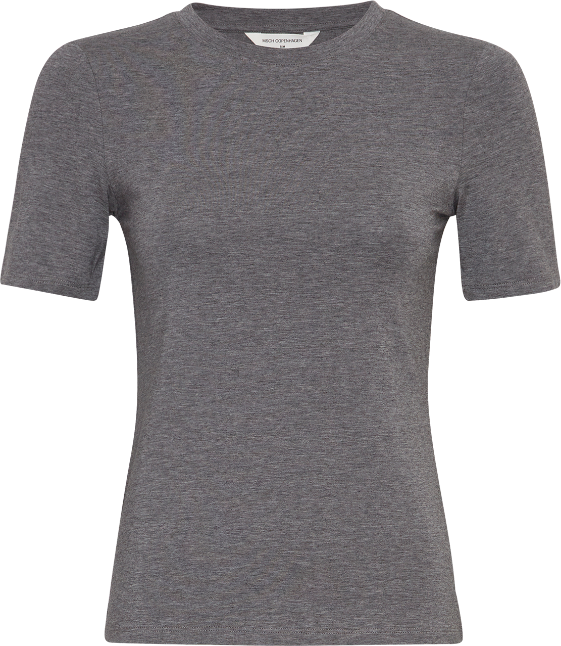 MSCHBetrina O SS Tee – Mid Gray Melange, front