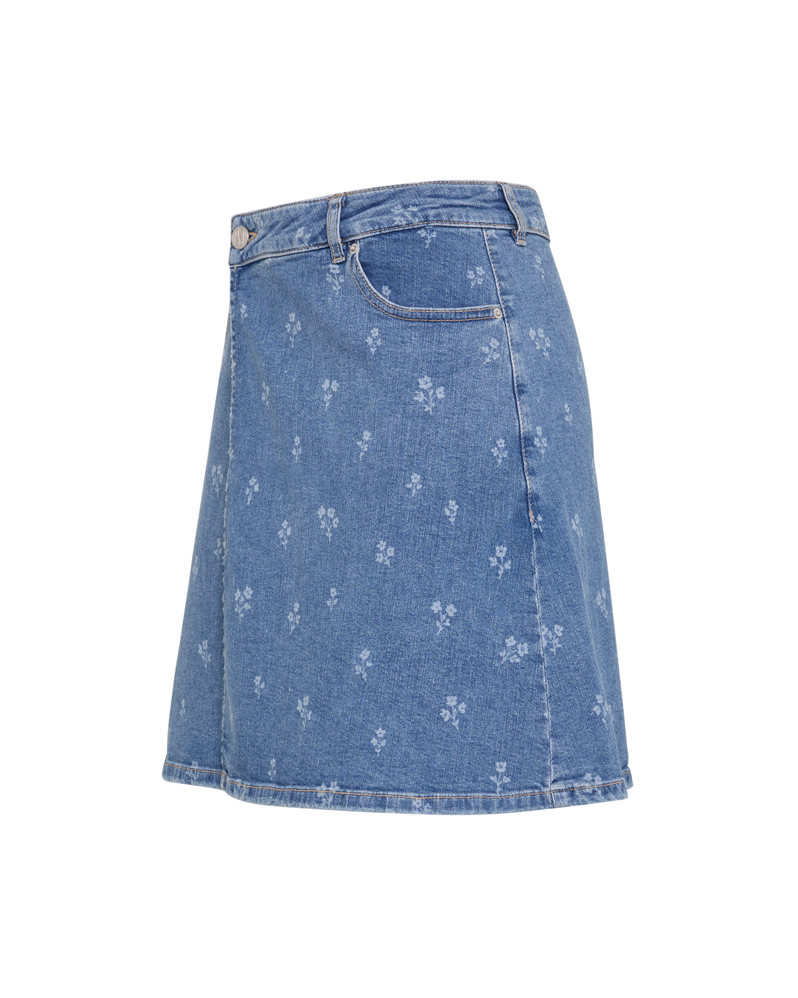 MSCHGine Noa Denim Skirt AOP – M BLUE WASH FLW, close-up