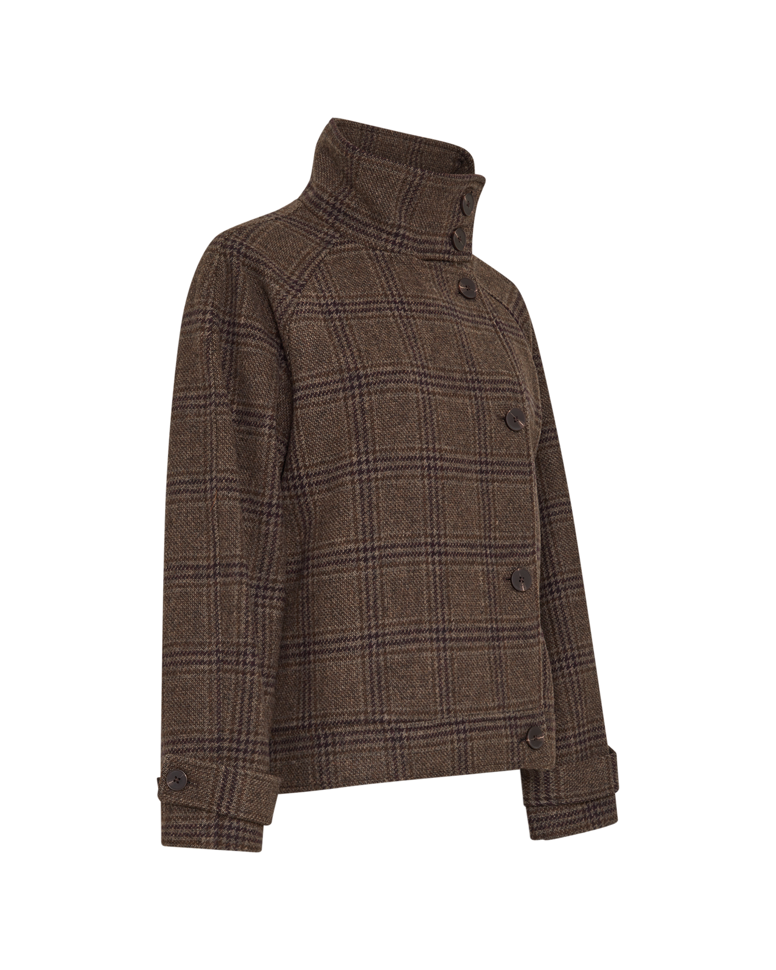 MSCHPamela Amaranda Jacket CHK – Hot Fudge / Rubber, close-up