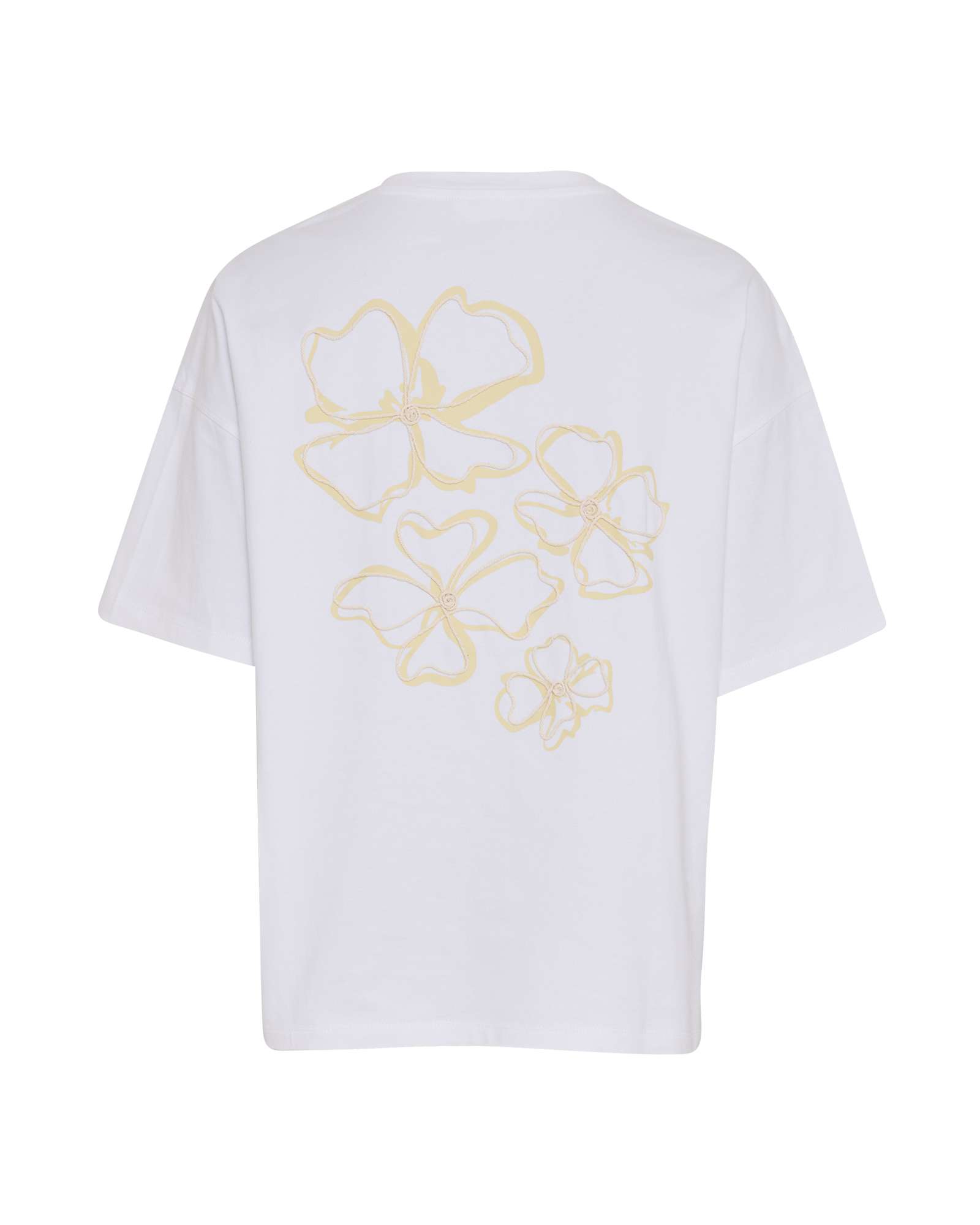 MSCHIbi Leana Logo Tee EMB – Bright White Flower, back