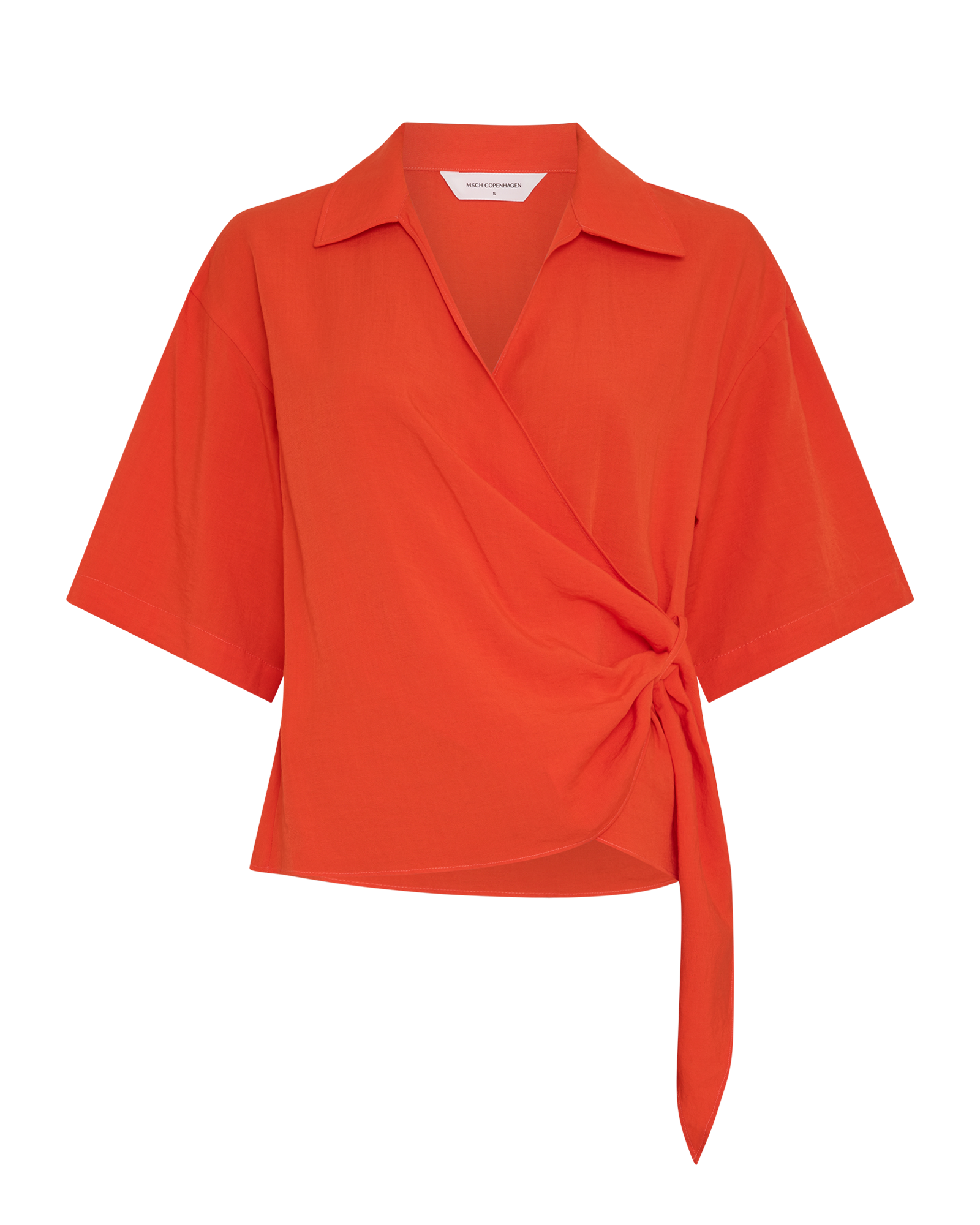 MSCHLilia Daria 2/4 Wrap Top – ORANGE.COM, front