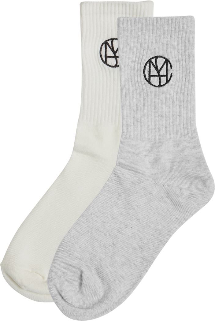 MSCHSporty Icon Socks Key – Bright White / Light Gray Melange, front