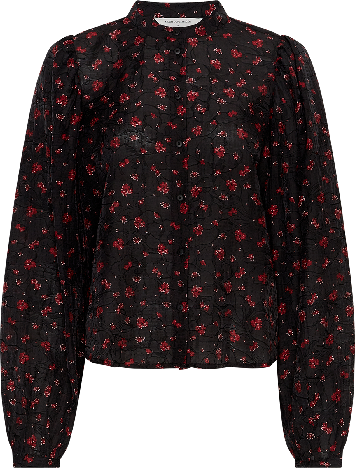MSCHNancy Shirt AOP – Syrah Flower, front