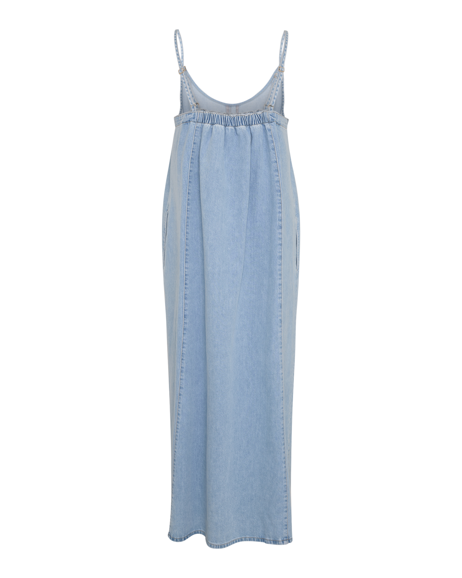 MSCHSie Lis Denim Strap Dress – Light Blue Washed, back