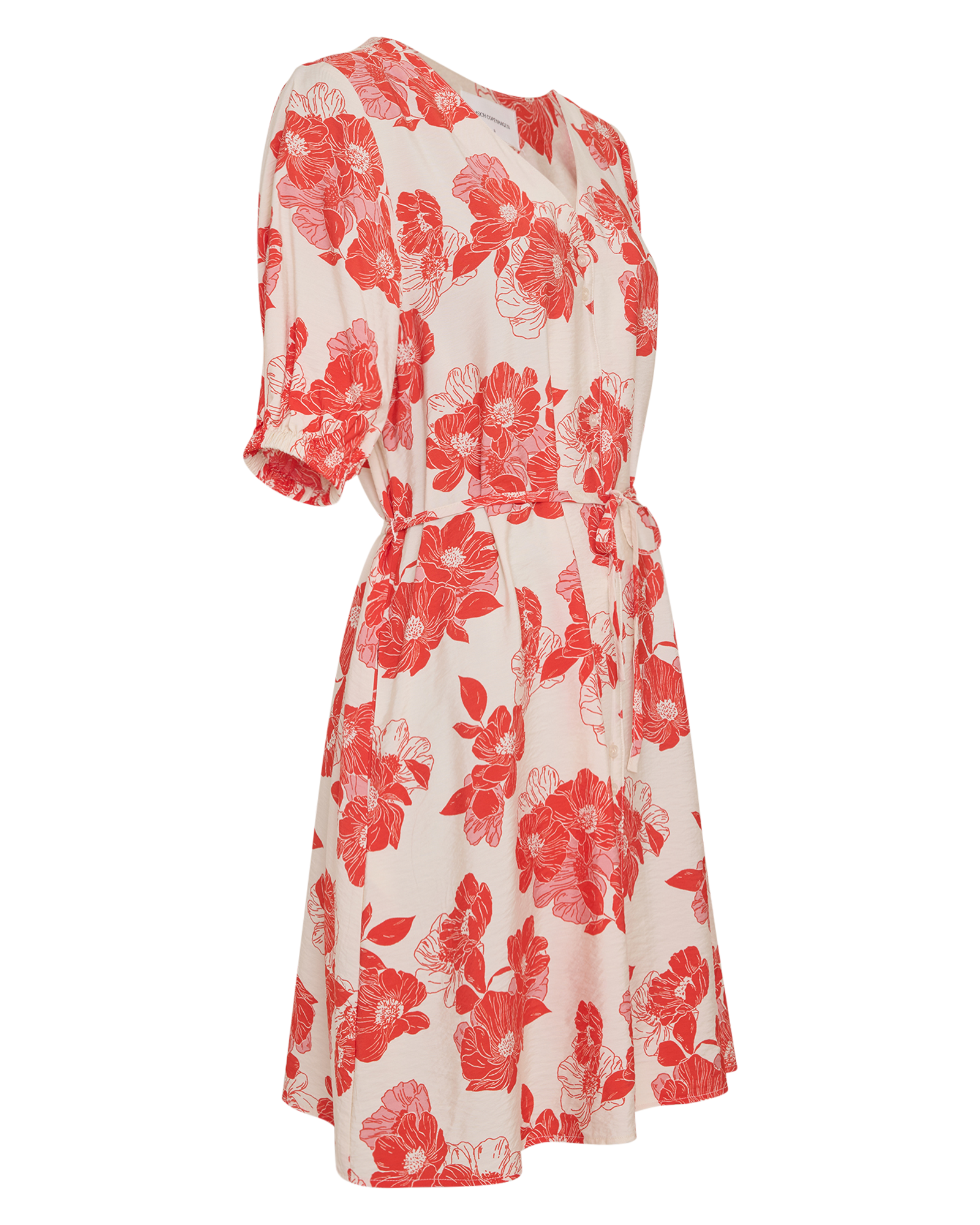 MSCHVilda 2/4 Shirt Dress AOP – ORANGE.COM FLWR, close-up