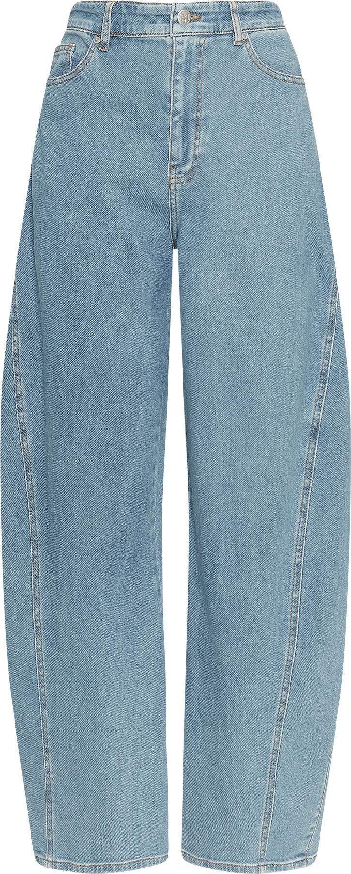 MSCHKobane Tua Barrel Jeans – Light Blue Washed, front