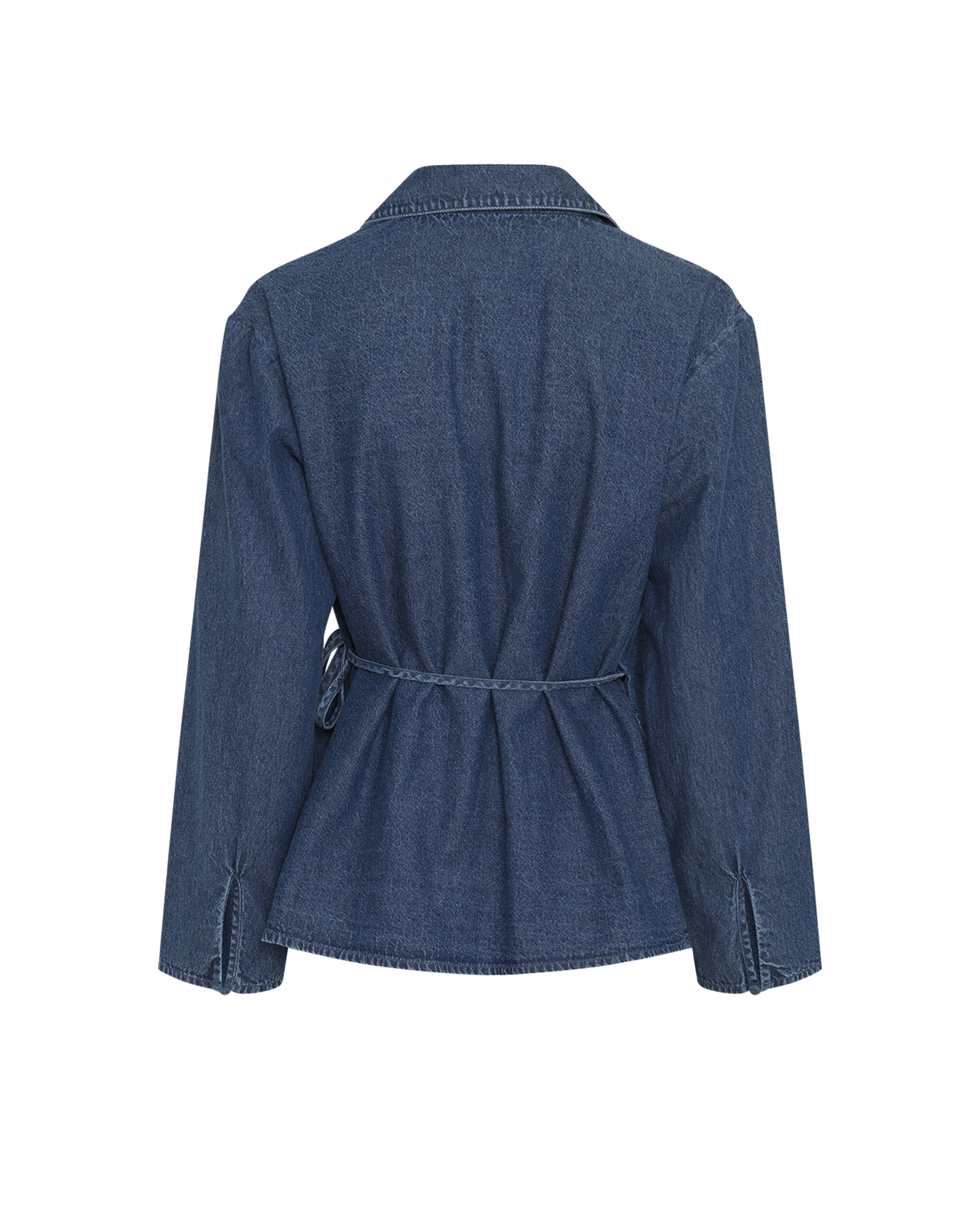 MSCHAniela Wrap Top – Mid Blue Washed, back