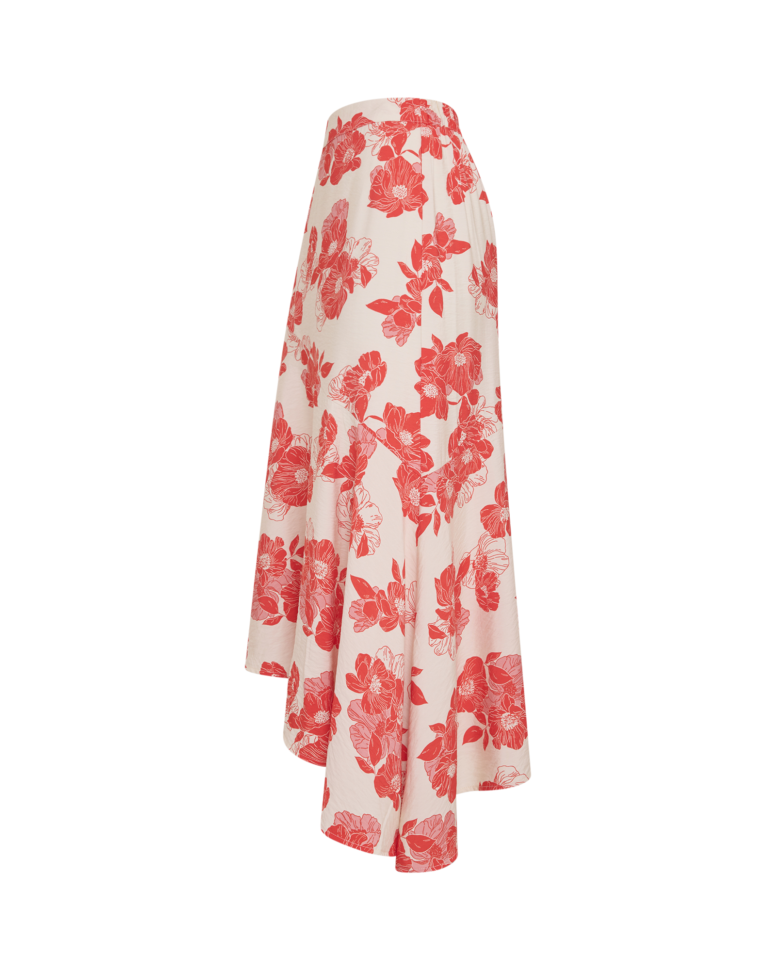 MSCHVilda HW Skirt AOP – ORANGE.COM FLWR, close-up