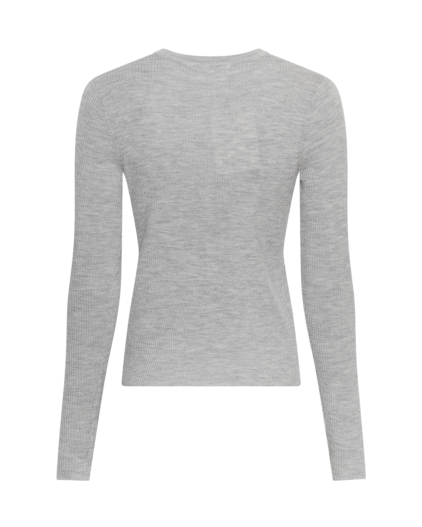 MSCHRigmor Avalina Rib Cardigan – Light Gray Melange, back