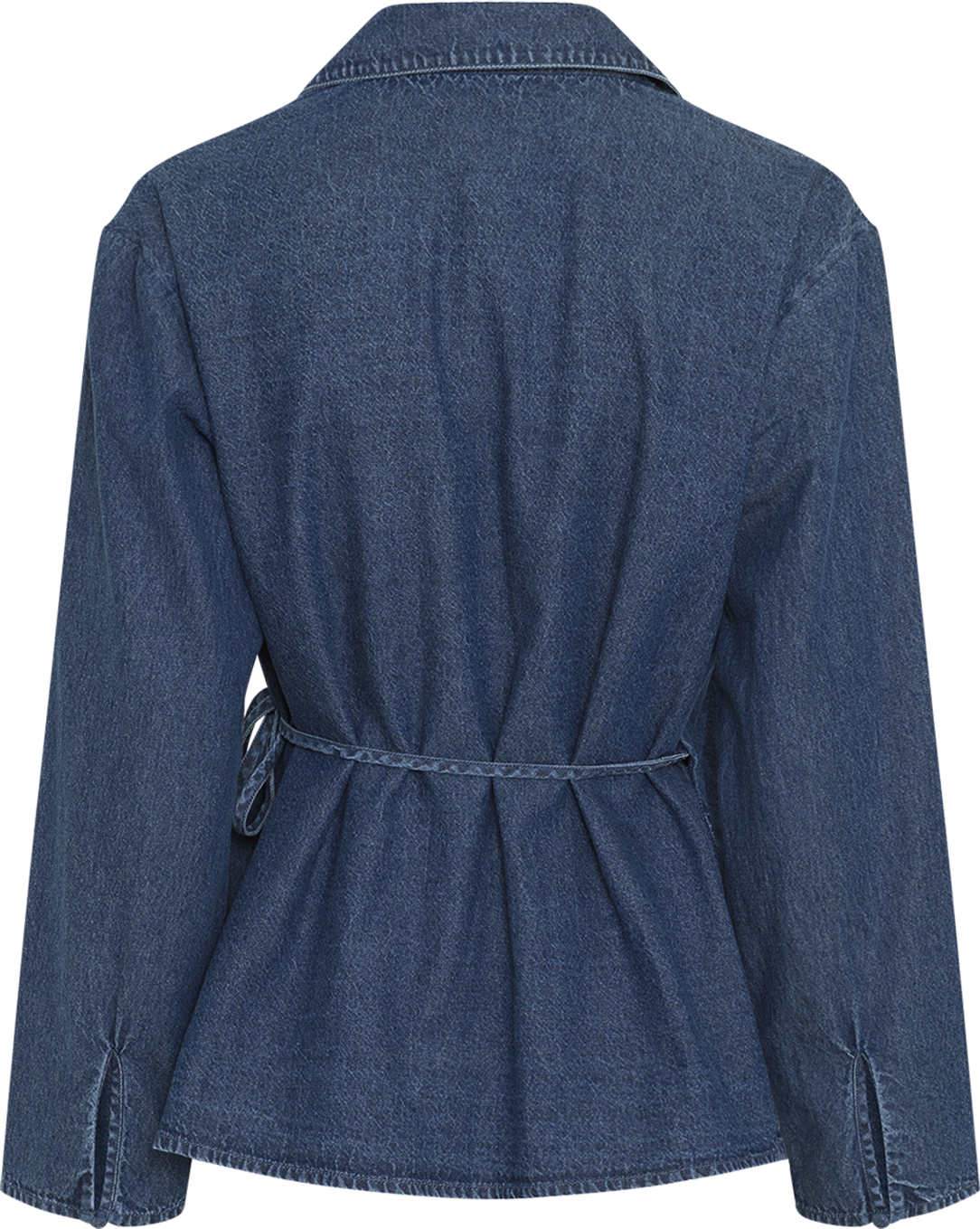 MSCHAniela Wrap Top – Mid Blue Washed, back