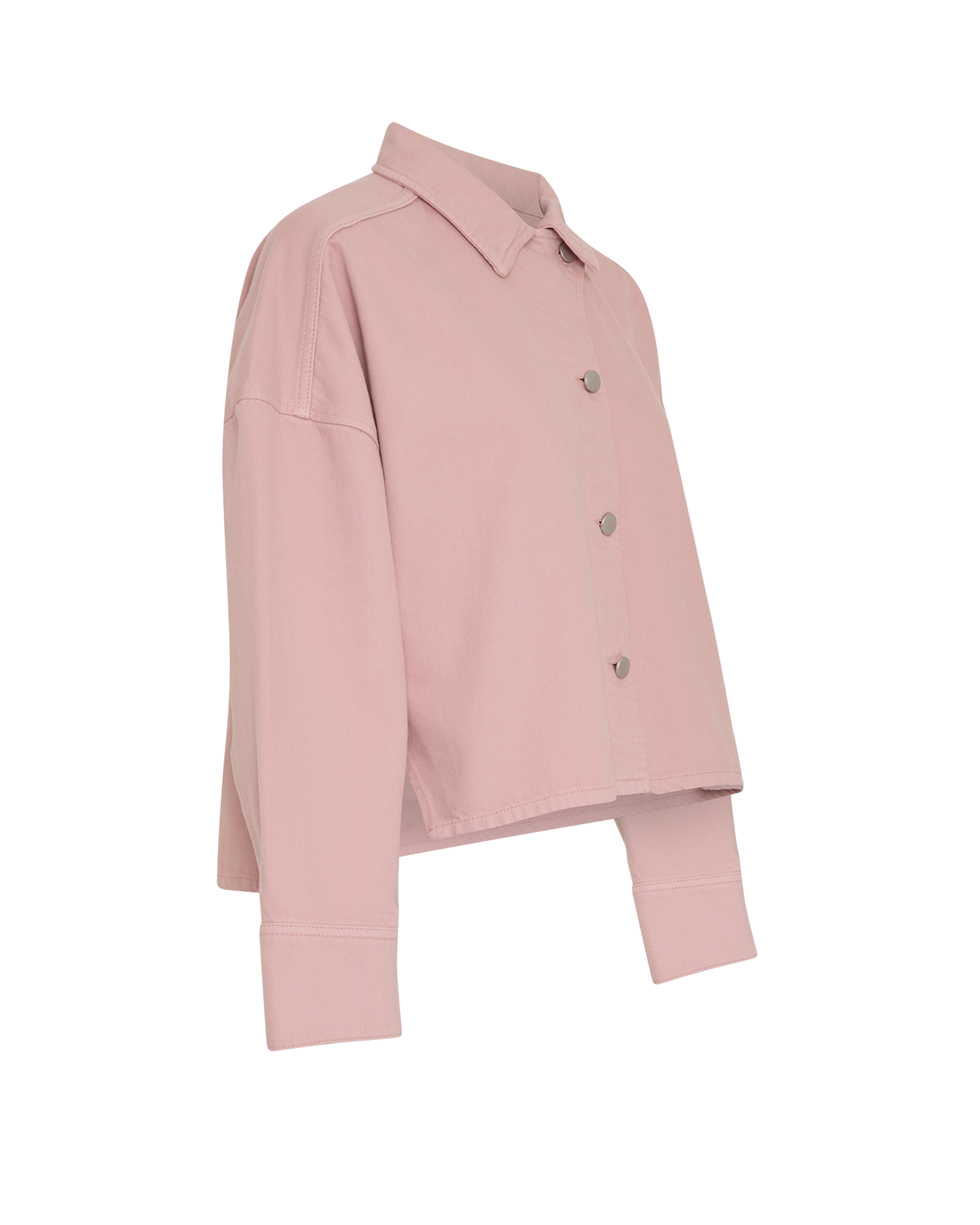 MSCHLoa Ela Denim Shirt – Pale Mauve Washed, close-up